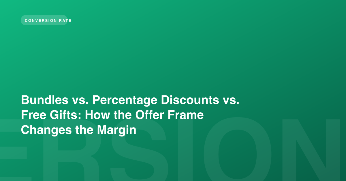 Bundles vs. Percentage Discounts vs. Free Gifts: How the Offer Frame Changes the Margin